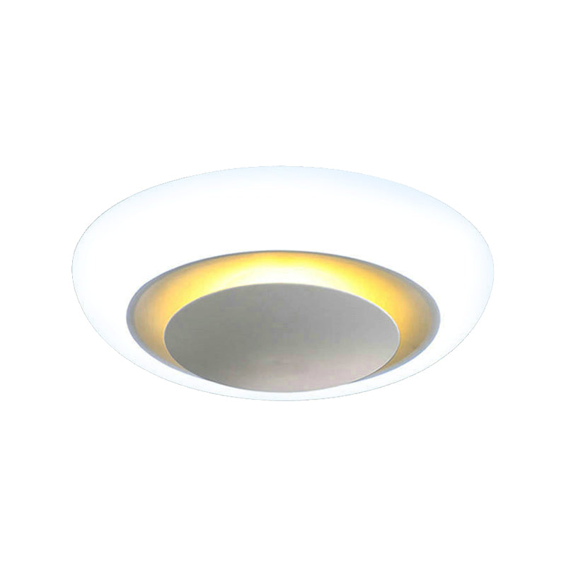 Unique Round Modern Ceiling Light - 16.5/20.5/24.5 Warm/White Flush Mount Fixture (White)