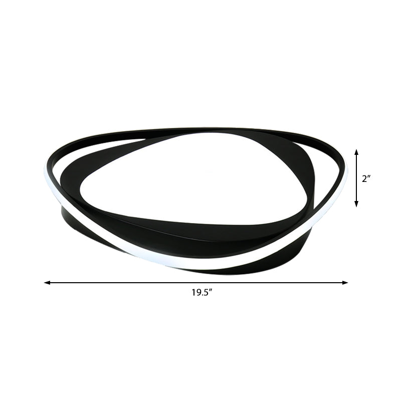 Black Metal Led Flushmount Ceiling Light With Minimalist Triangle Design And Integrated Diffuser