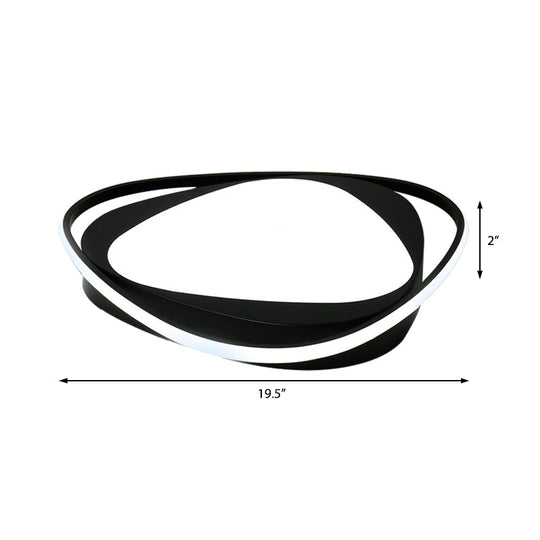 Black Metal Led Flushmount Ceiling Light With Minimalist Triangle Design And Integrated Diffuser