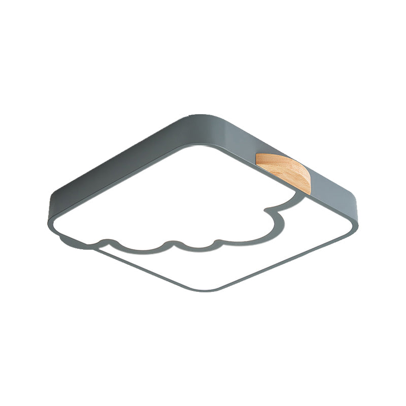 Modern Acrylic Led Flush Mount Light With Cloud Pattern For Bedroom