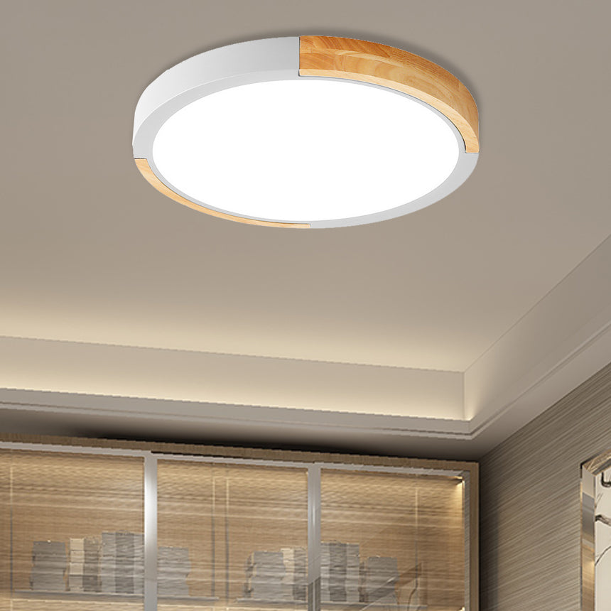 Nordic Style Led Ceiling Flush Mount Lighting With Acrylic Shade White /