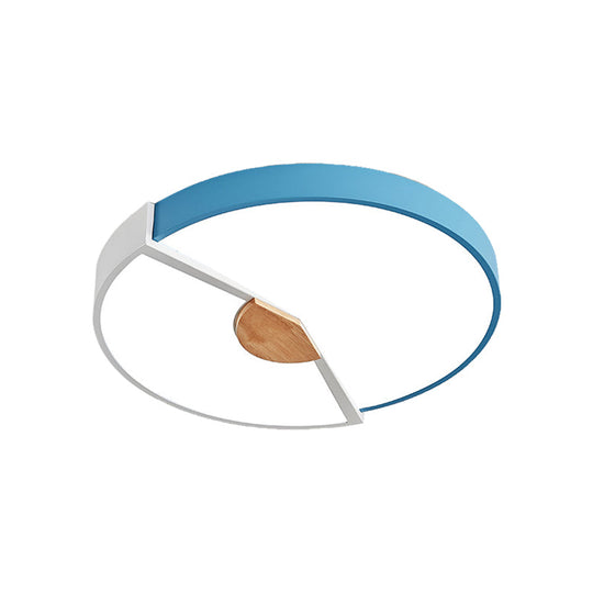 Modern Metal Flush Light With Integrated Led Bulb Black/Pink/Yellow Ceiling Mounted Lamp Multiple