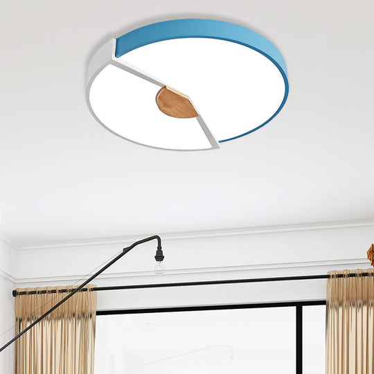 Modern Metal Flush Light With Integrated Led Bulb Black/Pink/Yellow Ceiling Mounted Lamp Multiple