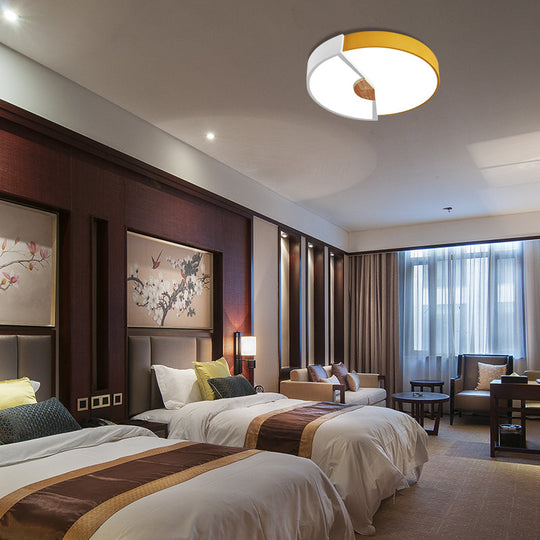 Modern Metal Flush Light With Integrated Led Bulb Black/Pink/Yellow Ceiling Mounted Lamp Multiple