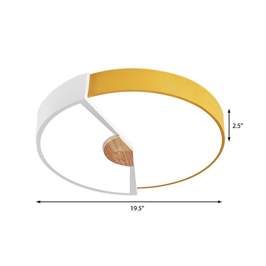 Modern Metal Flush Light With Integrated Led Bulb Black/Pink/Yellow Ceiling Mounted Lamp Multiple