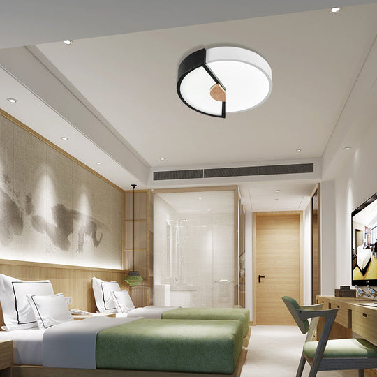 Modern Metal Flush Light With Integrated Led Bulb Black/Pink/Yellow Ceiling Mounted Lamp Multiple