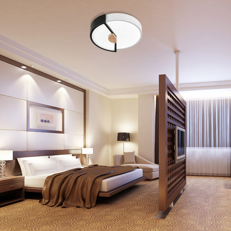 Modern Metal Flush Light With Integrated Led Bulb Black/Pink/Yellow Ceiling Mounted Lamp Multiple