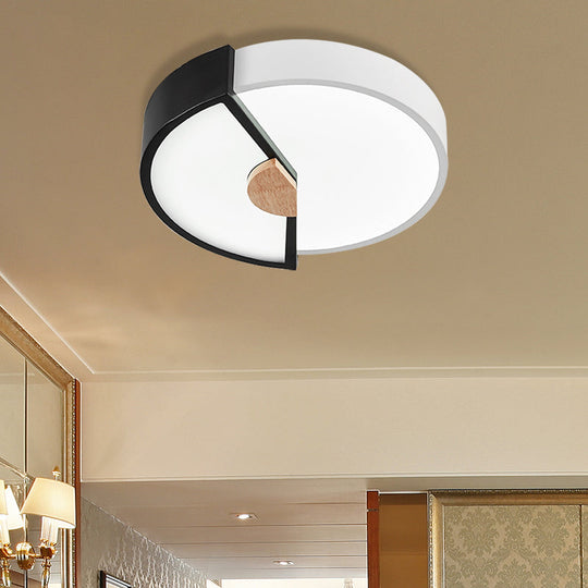 Modern Metal Flush Light With Integrated Led Bulb Black/Pink/Yellow Ceiling Mounted Lamp Multiple