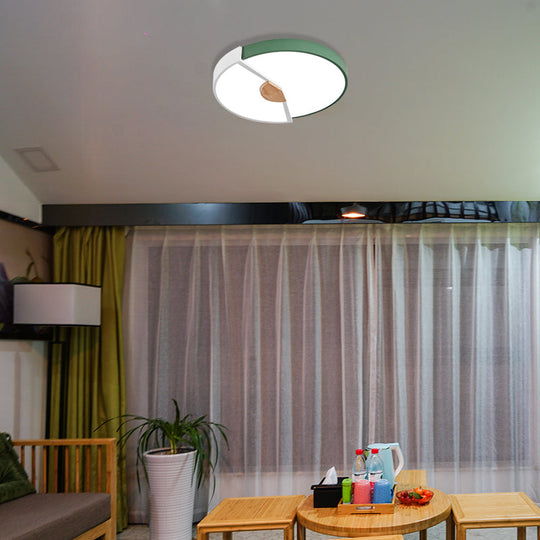 Modern Metal Flush Light With Integrated Led Bulb Black/Pink/Yellow Ceiling Mounted Lamp Multiple