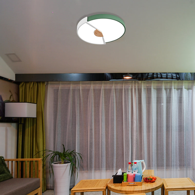 Modern Metal Flush Light With Integrated Led Bulb Black/Pink/Yellow Ceiling Mounted Lamp Multiple