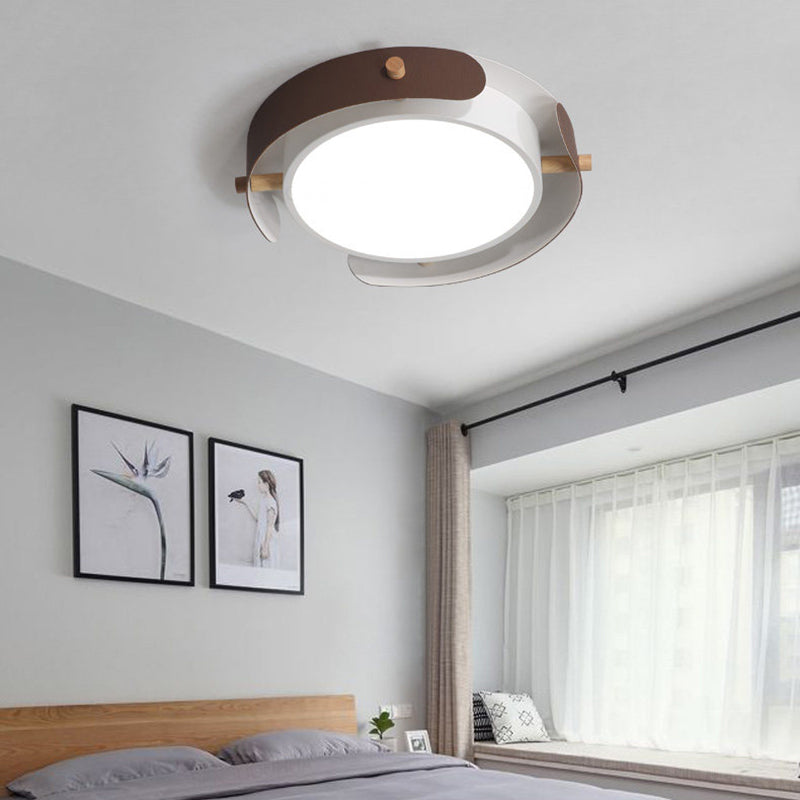 Nordic Acrylic Led Flush Mount Ceiling Light Fixture In White/Distressed White - 16’/19.5’ Dia