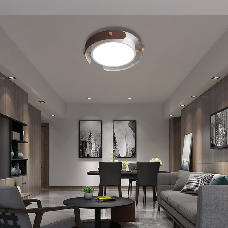 Nordic Acrylic Led Flush Mount Ceiling Light Fixture In White/Distressed White - 16’/19.5’ Dia