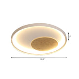 Nordic Acrylic Led Ceiling Flush Light In Black/White Wood - 12/16/19.5 Inch Wide
