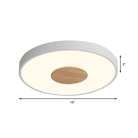 Nordic Iron Round Flush Mount Ceiling Light - 1 Head Pink/Blue/White Lighting Fixture For Bedroom