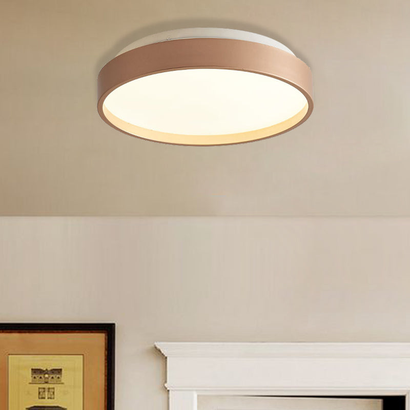 Modern Acrylic Flush Mount Ceiling Light - 12/18 Round Coffee Bronze/Gold/White Indoor Use Gold / 18