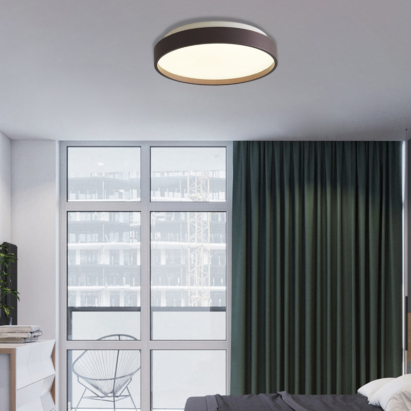 Modern Acrylic Flush Mount Ceiling Light - 12/18 Round Coffee Bronze/Gold/White Indoor Use