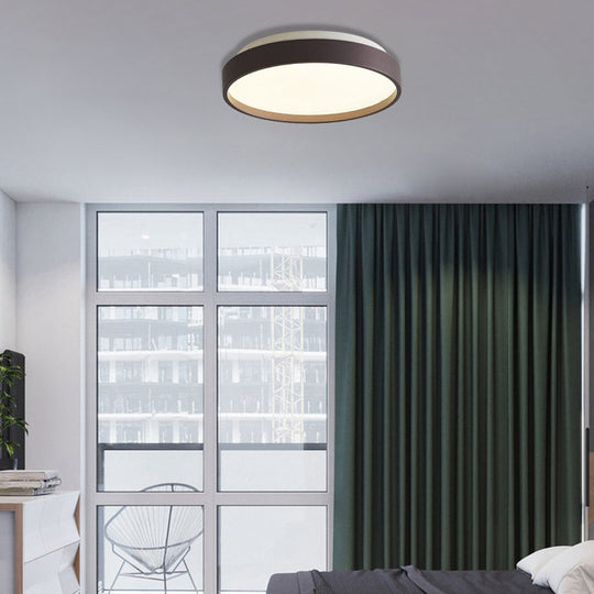 Modern Acrylic Flush Mount Ceiling Light - 12/18 Round Coffee Bronze/Gold/White Indoor Use