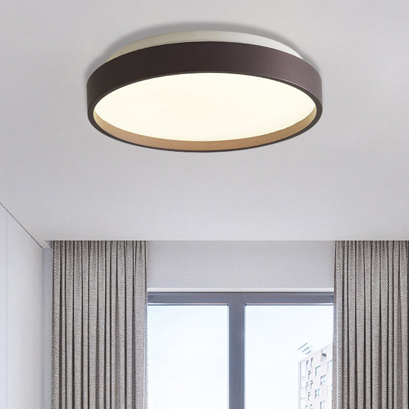 Modern Acrylic Flush Mount Ceiling Light - 12/18 Round Coffee Bronze/Gold/White Indoor Use / 18