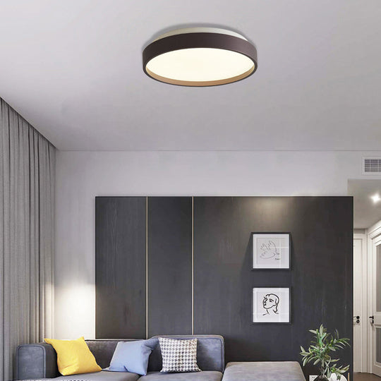 Modern Acrylic Flush Mount Ceiling Light - 12’/18’ Round Coffee Bronze/Gold/White Indoor Use