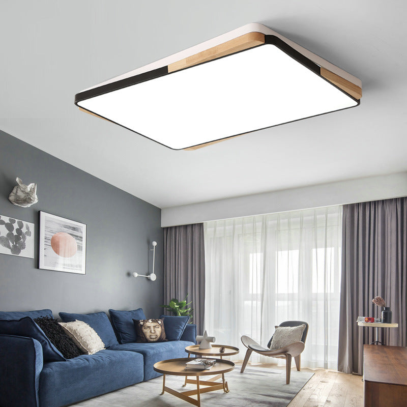 Contemporary Rectangular Acrylic Lighting Fixture - Flush Mount Ceiling Lights For Living Room