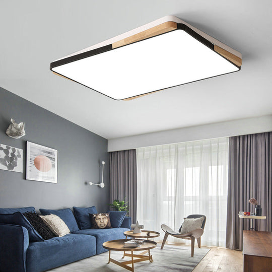 Contemporary Rectangular Acrylic Lighting Fixture - Flush Mount Ceiling Lights For Living Room
