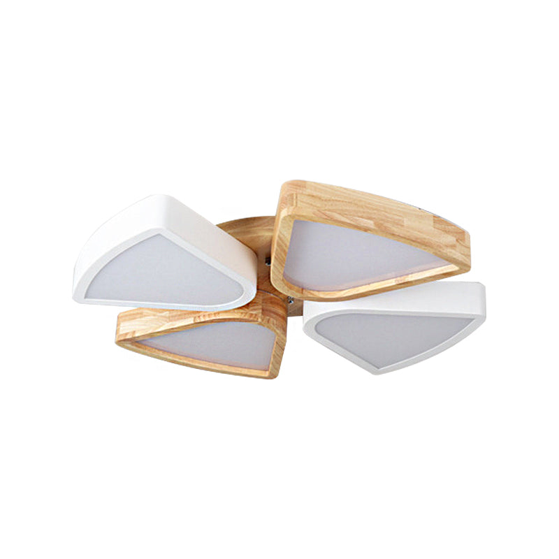 Modern Wood And Iron Flush Mount Ceiling Lights For Living Room - 4/6 Warm/White