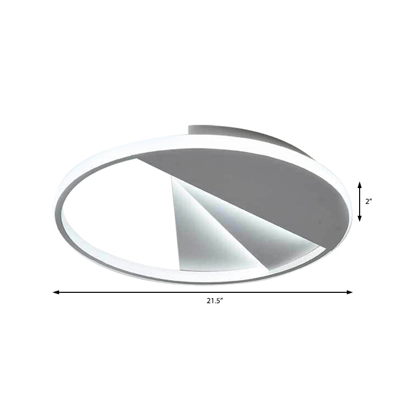 Modern Round Flush Ceiling Lights In Warm/White For Bedroom - 18’/21.5’ White Aluminum Acrylic Mount