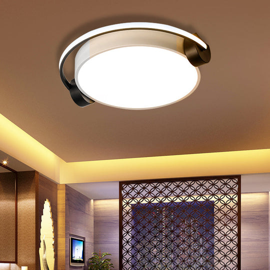 Modern White Headset Flush Mount Ceiling Light With Adjustable Warm/White Ambiance - 16.5/19.5/23.5