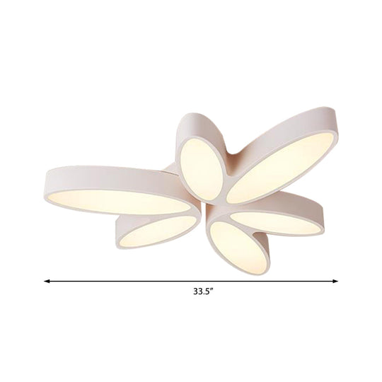 Contemporary Floral Flush Mount Acrylic 6 Light Fixture - 27’/33.5’ In Warm/White’ For Hallway