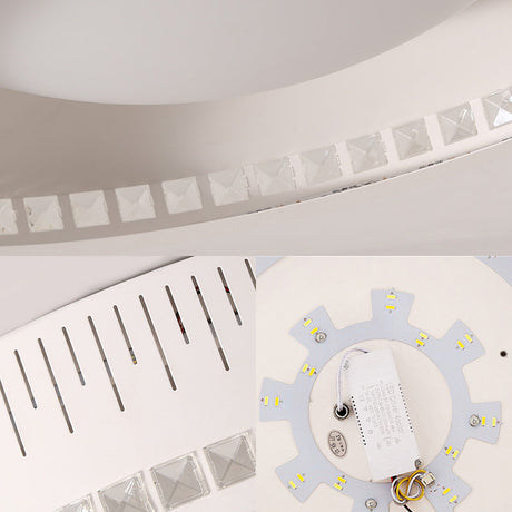 Modern White Round Flush Mount Ceiling Light For Bedroom