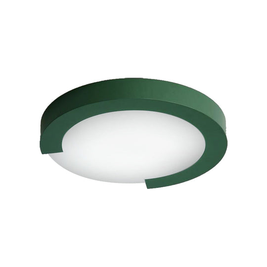 Macaron Flush Mount Ceiling Lights - 16/20 Round In Black/White/Pink