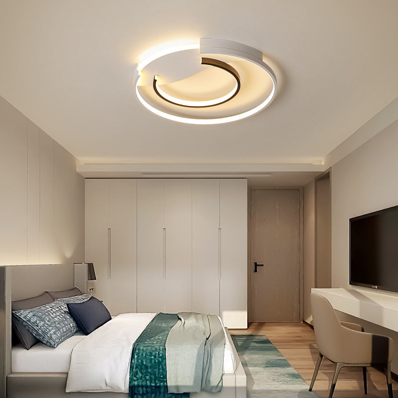 16’/19.5’ Double Ring Flushmount Lighting - Modern White Ceiling Lights Adjustable Warm/White