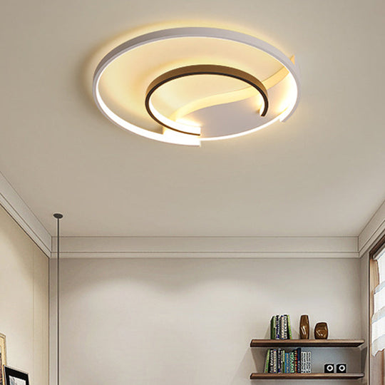 16/19.5 Double Ring Flushmount Lighting - Modern White Ceiling Lights Adjustable Warm/White Ambiance
