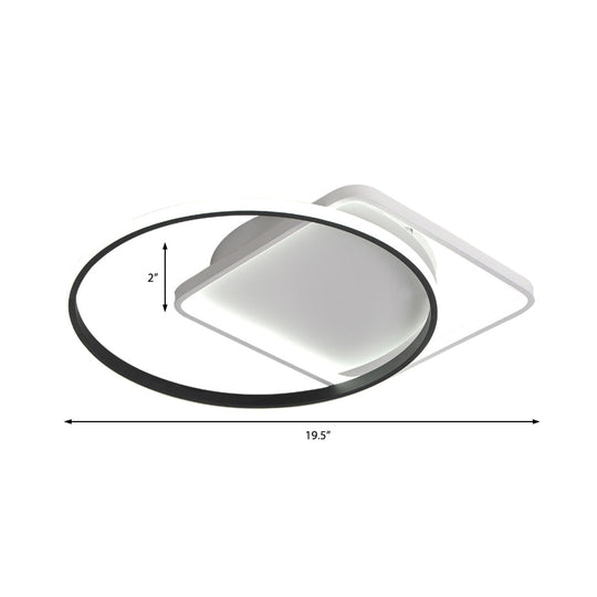 16’/19.5’ Modern White Creative Flush Mount Light Fixture With Warm/White Lighting