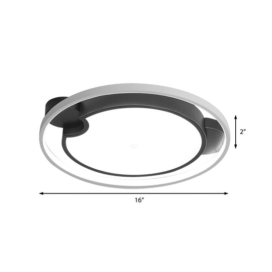 Contemporary Unique Bedroom Lighting Fixture - 16/19.5 1 Head Round/Square Ceiling Light