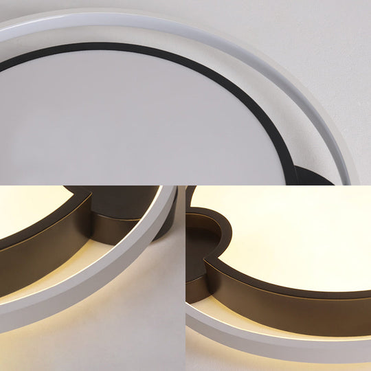 Contemporary Unique Bedroom Lighting Fixture - 16’/19.5’ 1 Head Round/Square Ceiling Light