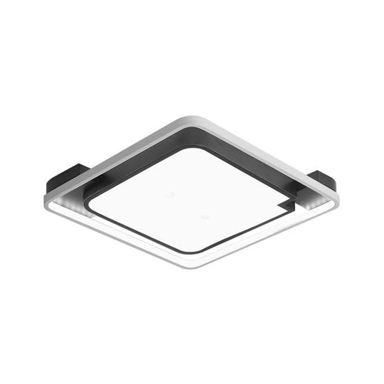 Contemporary Unique Bedroom Lighting Fixture - 16/19.5 1 Head Round/Square Ceiling Light