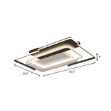 35.5/43 Rectangular Flush Mount Ceiling Light For Modern & Unique Bedroom - Warm/White