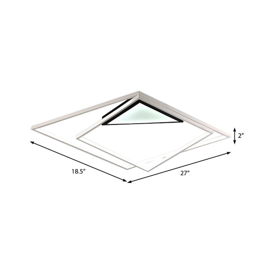 Contemporary Acrylic Flush Mount Ceiling Light In White - Ideal For Bedrooms