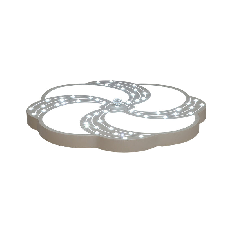Modern White Acrylic Swirl Flushmount Lights - 18’/19.5’/31.5’ Creative Flush Mount Light For