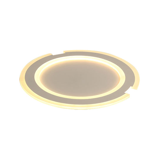Modern Metal And Acrylic Circular Flushmount Ceiling Lights - Warm/White Indoor 9’/12’/16’ Fixtures