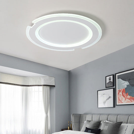 Modern Metal And Acrylic Circular Flushmount Ceiling Lights - Warm/White Indoor 9/12/16 Fixtures