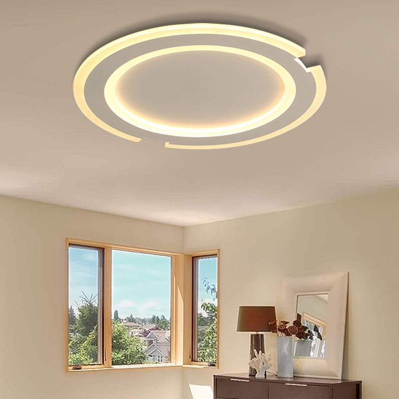 Modern Metal And Acrylic Circular Flushmount Ceiling Lights - Warm/White Indoor 9/12/16 Fixtures