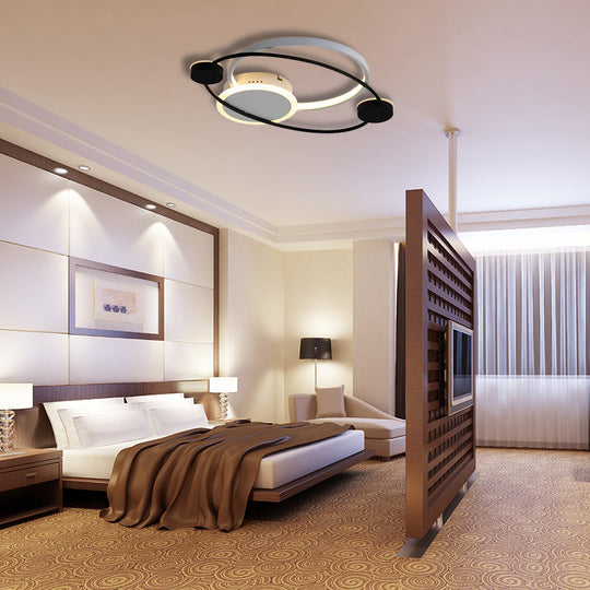 Orbit Integrated Led Flush Light – Warm/White Metal & Acrylic Nordic Style Black White/Gray White