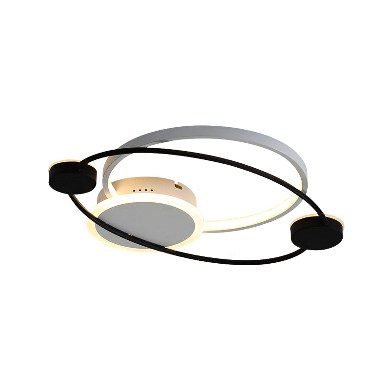 Orbit Integrated Led Flush Light – Warm/White Metal & Acrylic Nordic Style Black White/Gray