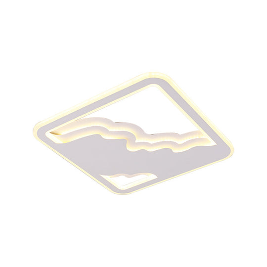 Modern Led White Flush Mount Ceiling Light Ultra Thin Design 19’/35.5’ Wide