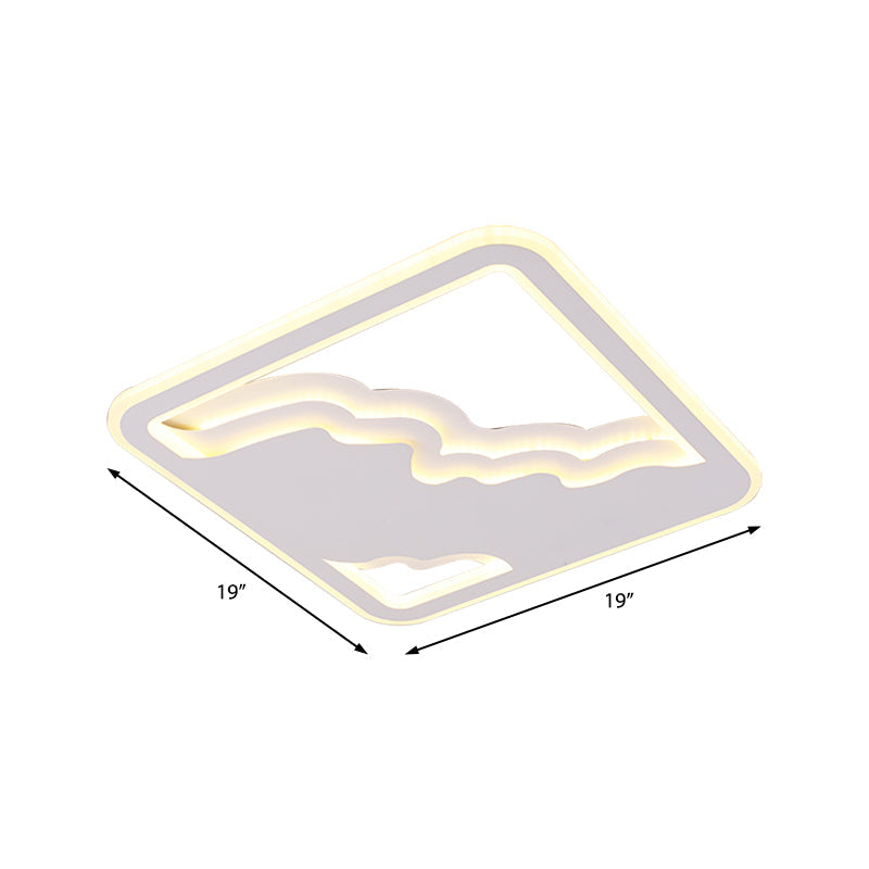 Modern Led White Flush Mount Ceiling Light Ultra Thin Design 19/35.5 Wide