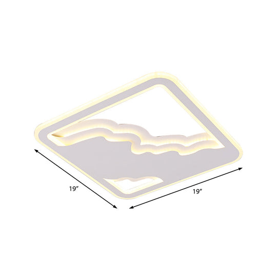 Modern Led White Flush Mount Ceiling Light Ultra Thin Design 19/35.5 Wide