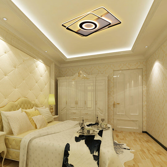 Minimalist Led Square Ceiling Flush Light - 16/19.5/23.5/35.5 Wide Warm/White