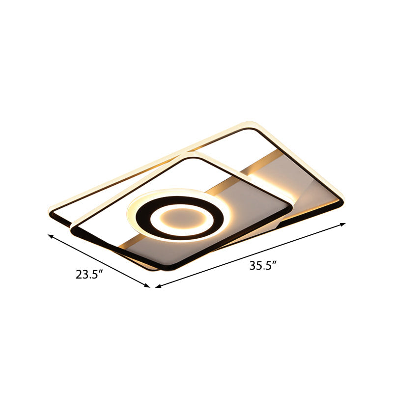 Minimalist Led Square Ceiling Flush Light - 16/19.5/23.5/35.5 Wide Warm/White